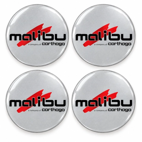 Malibu Doming-Aufkleber für Nabenkappen – 56 mm – 4er-Set