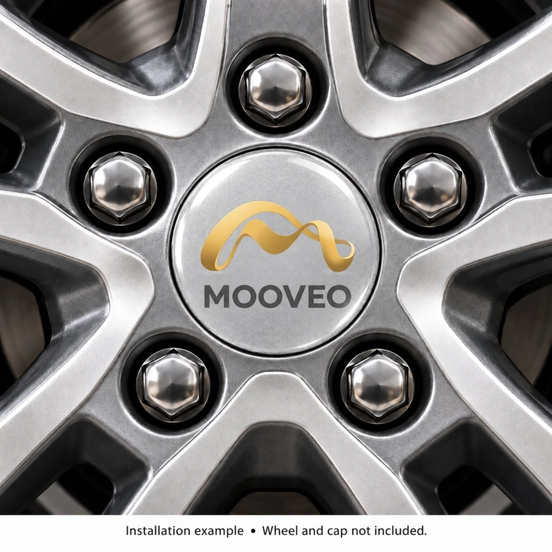 Mooveo Doming-Aufkleber für Nabenkappen – 56 mm – 4er-Set