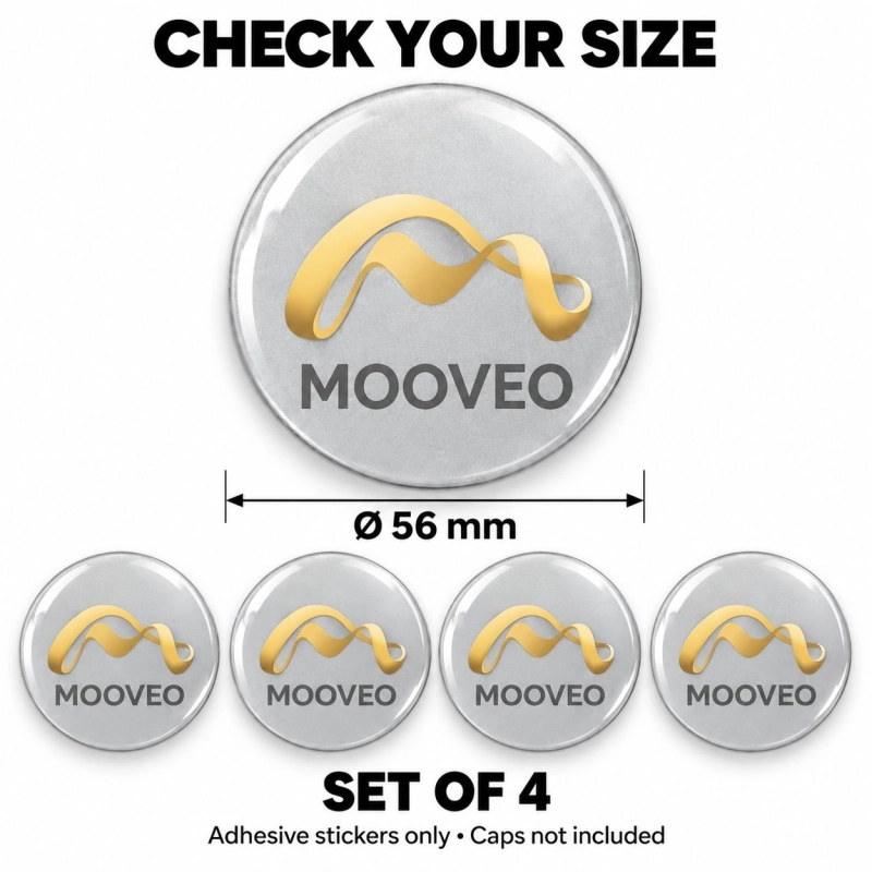 Mooveo Doming-Aufkleber für Nabenkappen – 56 mm – 4er-Set