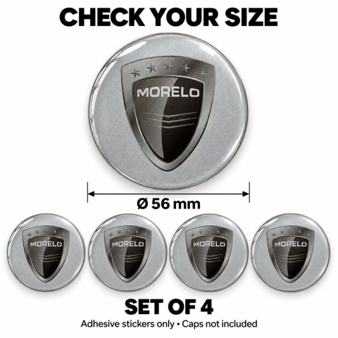 Morelo Doming-Aufkleber für Nabenkappen – 56 mm – 4er-Set 2