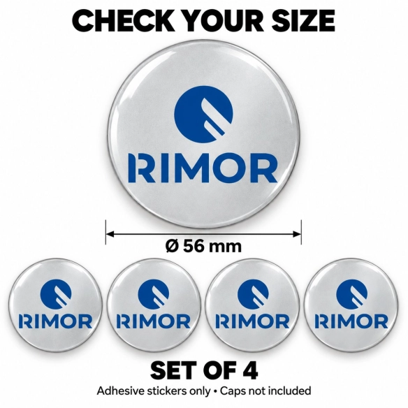 Rimor Doming-Aufkleber für Nabenkappen – 56 mm – 4er-Set