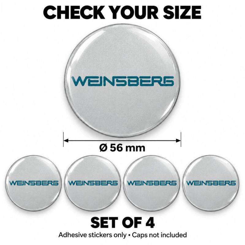 Weinsberg Doming-Aufkleber für Nabenkappen – 56 mm – 4er-Set