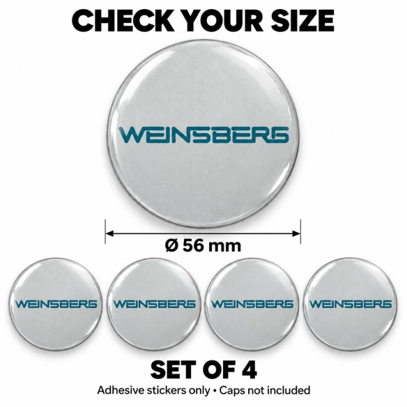 Weinsberg Doming-Aufkleber für Nabenkappen – 56 mm – 4er-Set