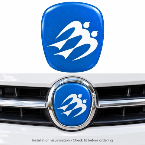 Knaus – selbstklebender Emblem-Einsatz für den Kühlergrill | graue Metallic-Vinylfolie | 64 × 58 mm 2