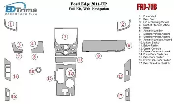 Ford Edge 2011-UP Voll Satz With NAVI BD innenausstattung armaturendekor cockpit dekor - 1- Cockpit Dekor Innenraum