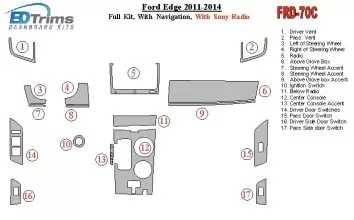 Ford Edge 2011-UP Voll Satz, With NAVI, With Sony Radio BD innenausstattung armaturendekor cockpit dekor