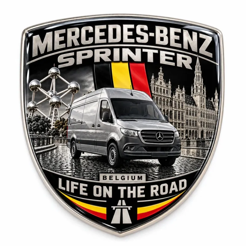 3D-Emblem Heck & Kotflügel für Mercedes-Benz Sprinter – Belgien – 90 mm