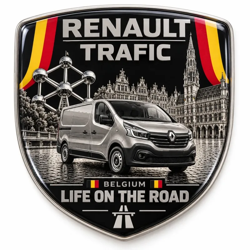 3D-Emblem Heck & Kotflügel für Renault Trafic – Belgien – 90 mm