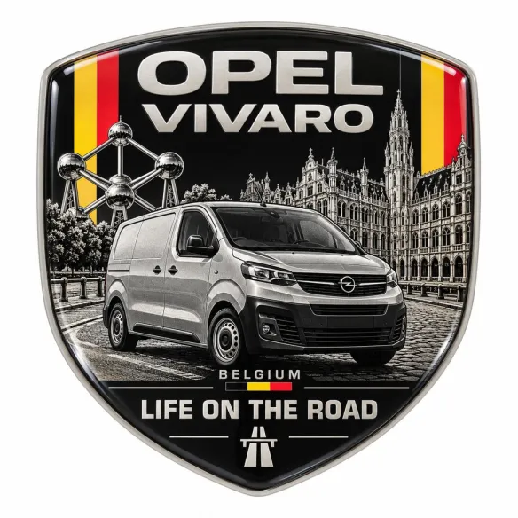 3D-Emblem Heck & Kotflügel für Opel Vivaro – Belgien – 90 mm