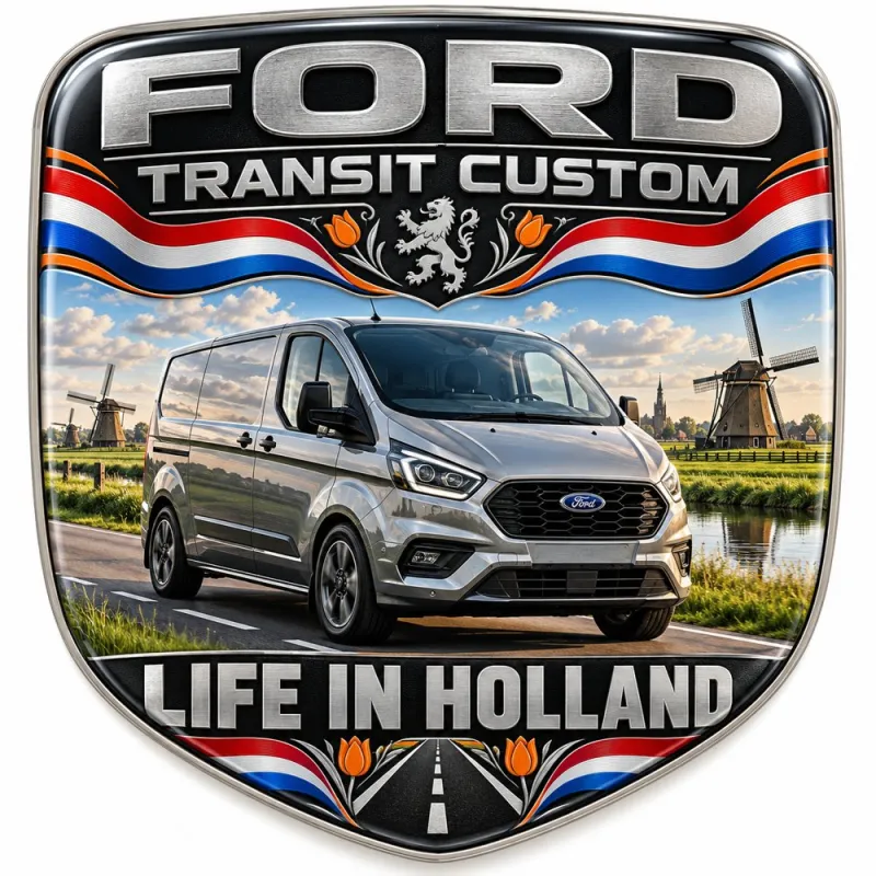 3D-Emblem Heck & Kotflügel für Ford Transit Custom – Niederlande – 90 mm
