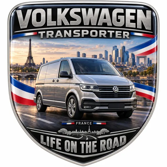 3D-Emblem Heck & Kotflügel für Volkswagen Transporter – Frankreich – 90 mm