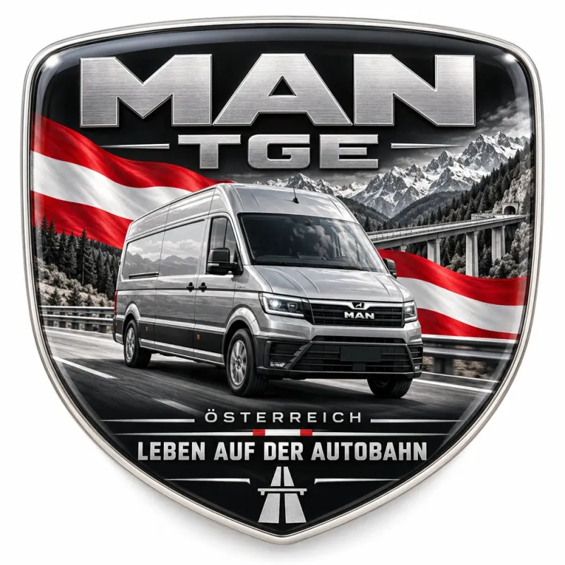 3D-Emblem Heck & Kotflügel für MAN TGE – Österreich – 90 mm
