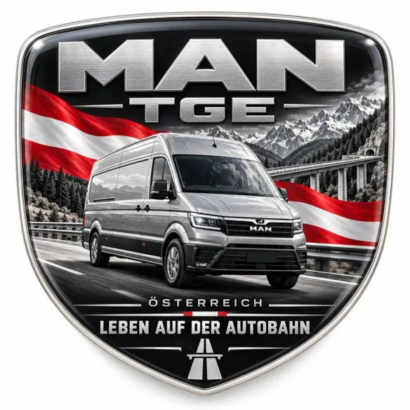 3D-Emblem Heck & Kotflügel für MAN TGE – Österreich – 90 mm