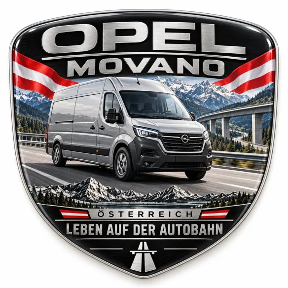 3D-Emblem Heck & Kotflügel für Opel Movano – Österreich – 90 mm