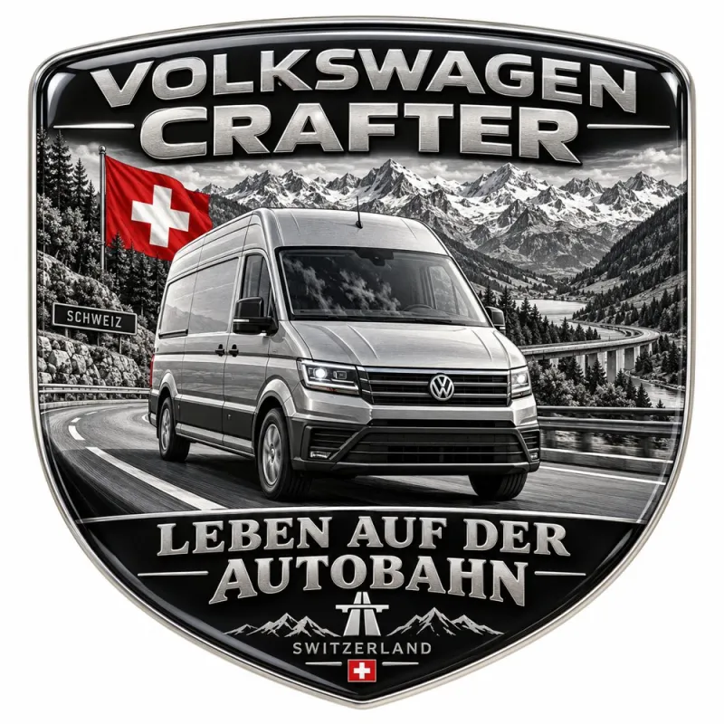 3D-Emblem Heck & Kotflügel für Volkswagen Crafter – Schweiz – 90 mm