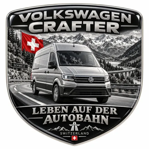 3D-Emblem Heck & Kotflügel für Volkswagen Crafter – Schweiz – 90 mm