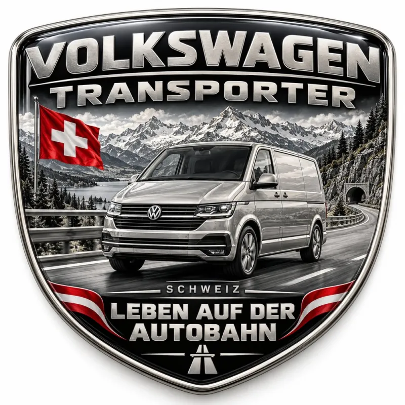 3D-Emblem Heck & Kotflügel für Volkswagen Transporter – Schweiz – 90 mm