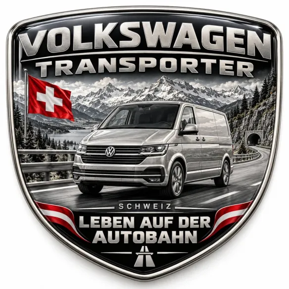 3D-Emblem Heck & Kotflügel für Volkswagen Transporter – Schweiz – 90 mm