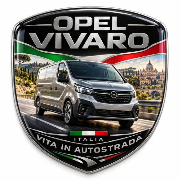 3D-Emblem Heck & Kotflügel für Opel Vivaro – Italien – 90 mm