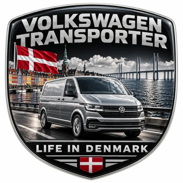3D-Emblem Heck & Kotflügel für Volkswagen Transporter – Dänemark – 90 mm