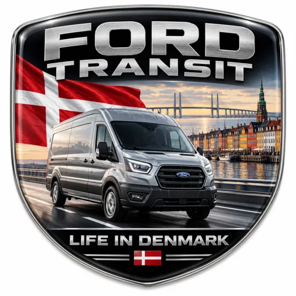 3D-Emblem Heck & Kotflügel für Ford Transit – Dänemark – 90 mm