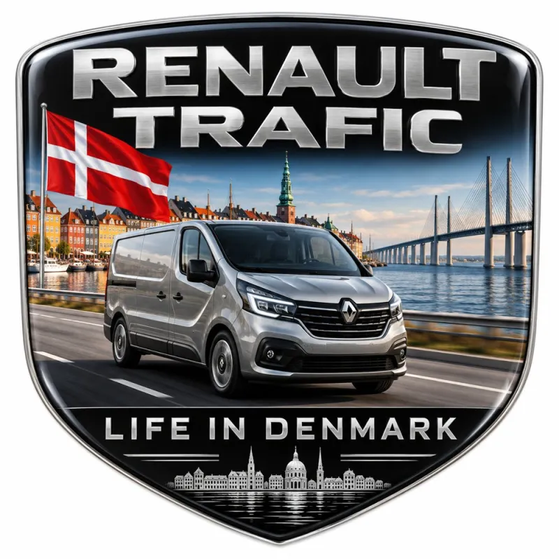 3D-Emblem Heck & Kotflügel für Renault Trafic – Dänemark – 90 mm