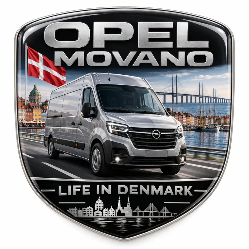 3D-Emblem Heck & Kotflügel für Opel Movano – Dänemark – 90 mm