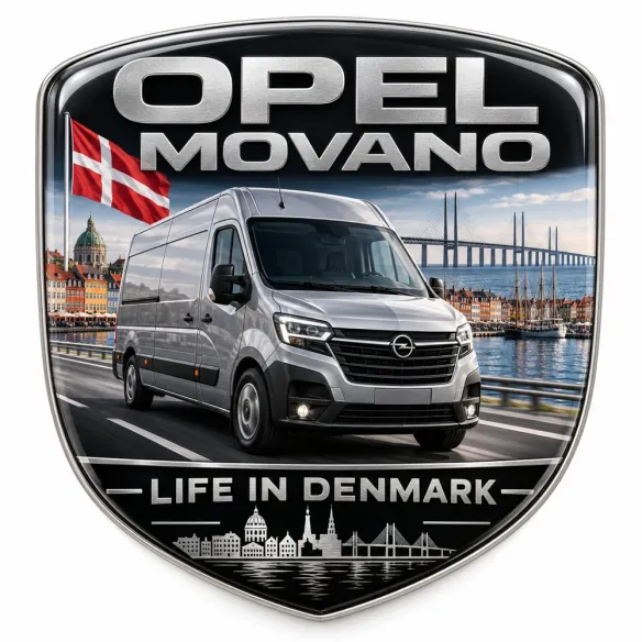3D-Emblem Heck & Kotflügel für Opel Movano – Dänemark – 90 mm