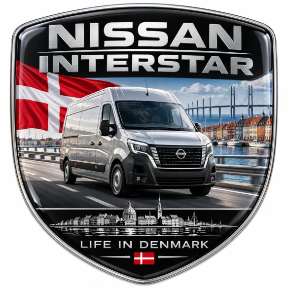 3D-Emblem Heck & Kotflügel für Nissan Interstar – Dänemark – 90 mm