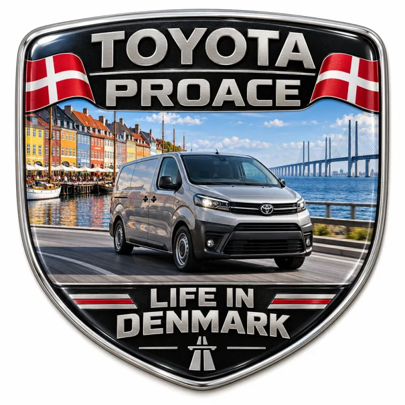 3D-Emblem Heck & Kotflügel für Toyota Proace – Dänemark – 90 mm