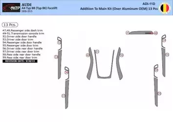 Audi A4 B8 Typ 8K 2009-2015 Mittelkonsole Armaturendekor Cockpit Dekor 13-Parts