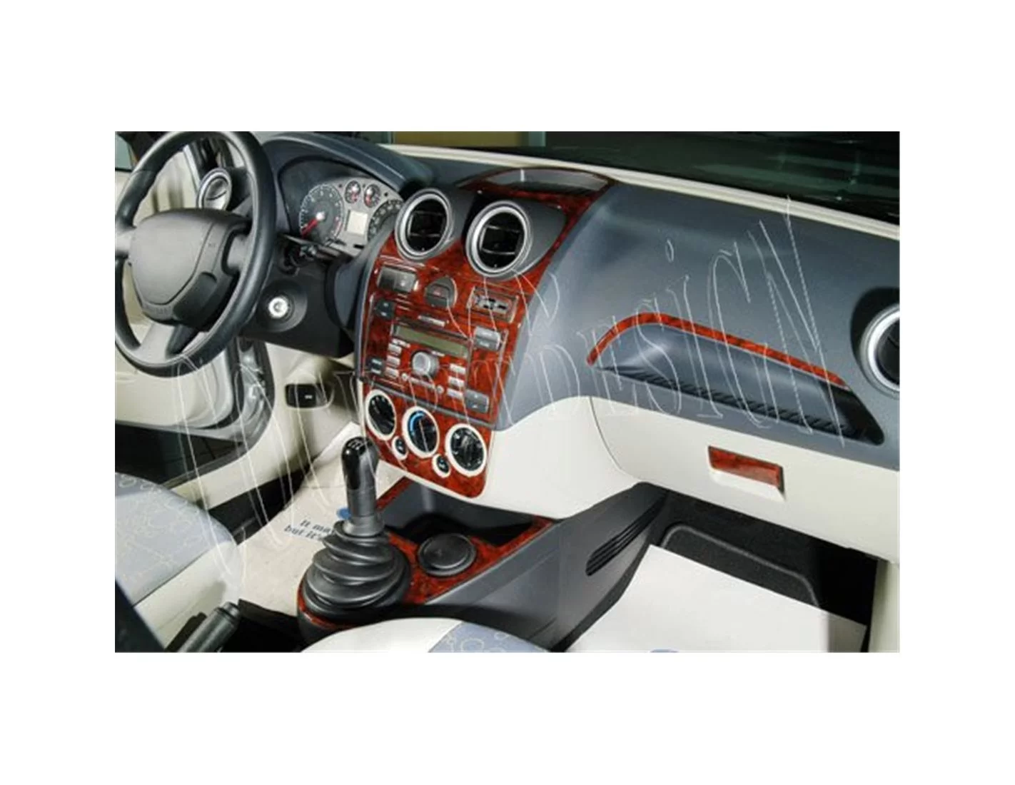 Ford Fiesta 05-10 Mittelkonsole Armaturendekor Cockpit Dekor 10-Teilige - 1- Cockpit Dekor Innenraum
