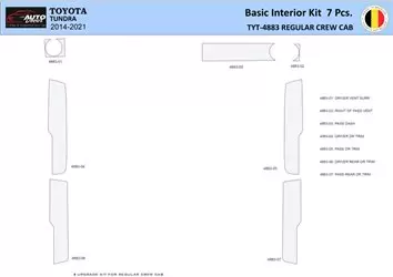 Toyota Tundra 2014-2021 Mittelkonsole Armaturendekor WHZ Cockpit Dekor 7 Teilige