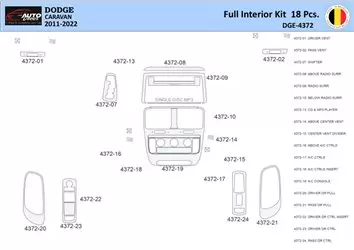Dodge Caravan 2008-2016 Mittelkonsole Armaturendekor WHZ Cockpit Dekor 18 Teilige - 1- Cockpit Dekor Innenraum