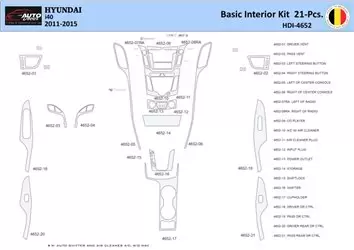 Hyundai i40 2011-2015 Mittelkonsole Armaturendekor WHZ Cockpit Dekor 21 Teilige