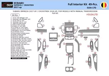 Subaru Impreza Crosstreck 2018-2022 Mittelkonsole Armaturendekor WHZ Cockpit Dekor Teilige