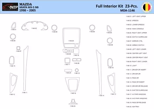 Mazda MX5 2000 Mittelkonsole Armaturendekor WHZ Cockpit Dekor 23 Teilige - 1- Cockpit Dekor Innenraum Mazda MX5 2000 Mittelkonsole Armaturendekor WHZ Cockpit Dekor 23 Teilige - 1- Cockpit Dekor Innenraum