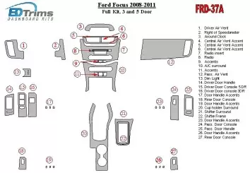 Ford Focus 2008-2011 Voll Satz, 3 and 5 Doors BD innenausstattung armaturendekor cockpit dekor