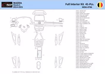 Mazda 6-2014-2021 Mittelkonsole Armaturendekor WHZ Cockpit Dekor 41 Teilige