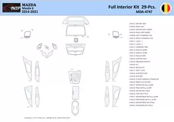 Mazda 6-2014-2021 Mittelkonsole Armaturendekor WHZ Cockpit Dekor 29 Teilige