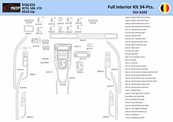 Volvo XC70-S80-V70-2008–2016 Mittelkonsole Armaturendekor WHZ Cockpit Dekor 34 Teilige