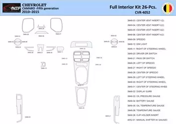 Chevrolet Camaro 2010-2015 Mittelkonsole Armaturendekor WHZ Cockpit Dekor 26 Teilige