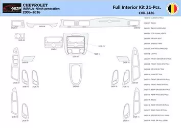 Chevrolet Impala 2006-2015 Mittelkonsole Armaturendekor WHZ Cockpit Dekor 21 Teilige - 1- Cockpit Dekor Innenraum