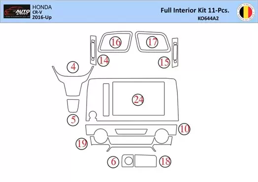 Honda CR-V 2016-2022 Mittelkonsole Armaturendekor WHZ Cockpit Dekor 16 Teilige - 1- Cockpit Dekor Innenraum Honda CR-V 2016-2022 Mittelkonsole Armaturendekor WHZ Cockpit Dekor 16 Teilige - 1- Cockpit Dekor Innenraum