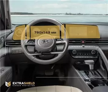 Hyundai Creta 2020 - Present Multimedia 10,25" DisplayschutzGlass Kratzfest Anti-Fingerprint Transparent - 1- Cockpit Dekor Inne