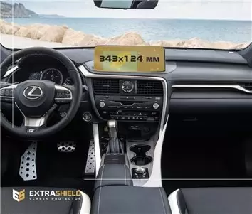 Lexus RX 2019 - Present Multimedia 12,3" DisplayschutzGlass Kratzfest Anti-Fingerprint Transparent - 1- Cockpit Dekor Innenraum