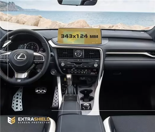 Lexus RX 2019 - Present Multimedia 12,3" DisplayschutzGlass Kratzfest Anti-Fingerprint Transparent - 1- Cockpit Dekor Innenraum