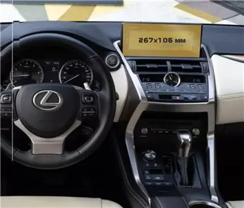 Lexus NX 2014 - Present Multimedia 10,3" DisplayschutzGlass Kratzfest Anti-Fingerprint Transparent