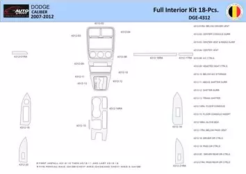 Dodge Caliber 2010-2012 Mittelkonsole Armaturendekor WHZ Cockpit Dekor 18 Teilige - 1- Cockpit Dekor Innenraum