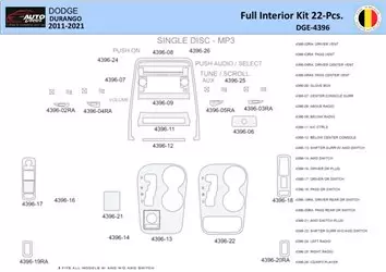 Dodge Durango WD 2011-2022 Mittelkonsole Armaturendekor WHZ Cockpit Dekor 22 Teilige - 1
